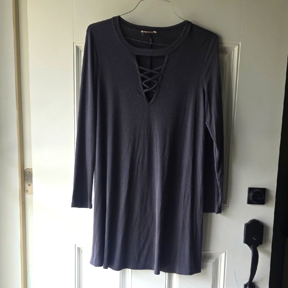 Let Them Eat Cake Long Sleeve Ribbed Mini Dress